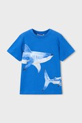Mayoral t-shirt bawełniany dziecięcy kolor niebieski z nadrukiem 3080