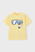 Mayoral t-shirt bawełniany dziecięcy kolor żółty z nadrukiem 3081