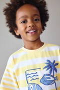 Mayoral t-shirt bawełniany dziecięcy kolor żółty z nadrukiem 3082