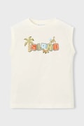 Mayoral top dziecięcy kolor biały z nadrukiem 3085