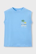 Mayoral top dziecięcy kolor niebieski z nadrukiem 3085