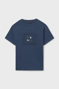 Mayoral t-shirt bawełniany dziecięcy kolor granatowy z nadrukiem 6031