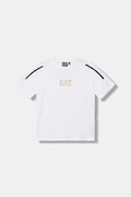 EA7 Emporio Armani T-shirt dziecięcy bawełniany z elastanem biały 7B000268 AF10373