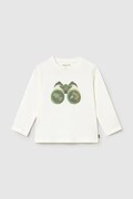 Mayoral longsleeve bawełniany dziecięcy kolor biały z aplikacją 1017