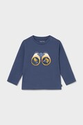Mayoral longsleeve bawełniany dziecięcy kolor granatowy z aplikacją 1017