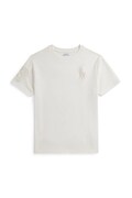 Polo Ralph Lauren t-shirt bawełniany dziecięcy kolor biały z aplikacją 323832907505