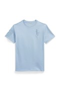 Polo Ralph Lauren t-shirt bawełniany dziecięcy kolor niebieski z aplikacją 323832907506