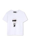 Karl Lagerfeld Kratka majica otroška bombažna bela Z31096