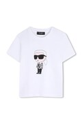 Karl Lagerfeld kratka majica otroška bombažna bela Z31096