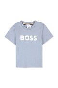 Μωρό βαμβακερό μπλουζάκι BOSS χρώμα: μπλε, J52712