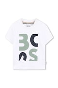 Pamučna majica kratkih rukava za bebe BOSS boja: bijela, s tiskom, J52885