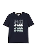 Παιδικό βαμβακερό μπλουζάκι BOSS χρώμα: ναυτικό μπλε, J52982