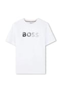 Detské bavlnené tričko BOSS biela farba, s potlačou, J52983