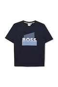 Παιδικό βαμβακερό μπλουζάκι BOSS χρώμα: ναυτικό μπλε, J52978