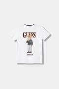 Guess t-shirt bawełniany dziecięcy kolor biały z nadrukiem L6GI09 K8HM4