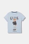Guess t-shirt bawełniany dziecięcy kolor niebieski z nadrukiem L6GI09 K8HM4
