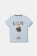 Guess t-shirt bawełniany dziecięcy kolor niebieski z nadrukiem L6GI09 K8HM4