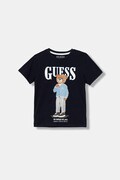 Guess t-shirt bawełniany dziecięcy kolor granatowy z nadrukiem L6GI09 K8HM4