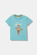 Guess t-shirt bawełniany dziecięcy kolor niebieski z nadrukiem N6GI04 K8HM4