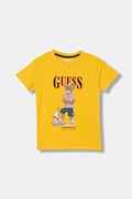 Guess t-shirt bawełniany dziecięcy kolor żółty z nadrukiem N6GI04 K8HM4