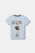Guess t-shirt bawełniany dziecięcy kolor niebieski z nadrukiem N6GI04 K8HM4