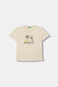 United Colors of Benetton T-shirt per bambini in cotone beige 3I1XG10MA