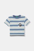 United Colors of Benetton t-shirt per bambini in cotone blu 3T52G10MI