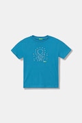 United Colors of Benetton tricou pentru copii, din bumbac albastru 3I1XC10TF