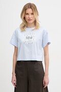 MM by Max Mara T-shirt damski bawełniany FUNALE niebieski 2616941048600