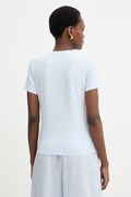 MM by Max Mara t-shirt basic damski bawełniany z elastanem MULINO niebieski 2616971018600