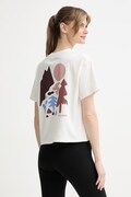 Fjallraven T-shirt αθλητικό γυναικείο βαμβακερό Forest Walk μπεζ F14600270