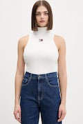 Top Tommy Jeans χρώμα: μπεζ, DW0DW21840