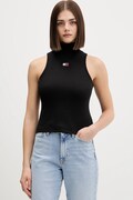 Top Tommy Jeans χρώμα: μαύρο, DW0DW21840