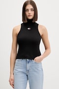 Top Tommy Jeans χρώμα: μαύρο, DW0DW21840