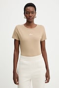 BOSS Orange t-shirt bawełniany C Elove embro damski kolor beżowy 50554696
