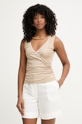 Marciano by Guess blúzka s ramienkami dámska z viskózy INES béžová hladká G6GP11 K3617