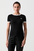 Kenzo T-shirt damski bawełniany z elastanem czarny FG52TS2174SJ