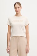 Guess t-shirt bawełniany KETTY damski kolor beżowy V6RI10 I3Z14