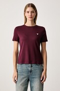 Guess T-shirt damski z bawełną SONIA bordowy V6RI17 KD741