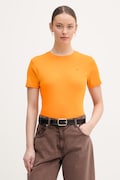 Tommy Hilfiger t-shirt damski bawełniany pomarańczowy WW0WW40587