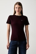 Tommy Hilfiger tričko dámské bavlněné burgundské WW0WW40587