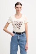 Guess t-shirt LEO damski kolor beżowy W6RI32 J1314