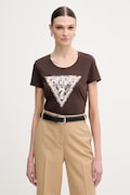 Guess t-shirt LEO damski kolor brązowy W6RI32 J1314