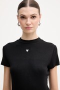Тениска с коприна Guess TINA дамска в черно W6RP99 KCNH2
