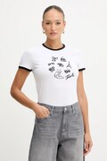 Karl Lagerfeld t-shirt bawełniany damski kolor biały B1W17027