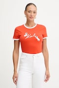 Karl Lagerfeld t-shirt bawełniany IKON damski kolor pomarańczowy B1W17040
