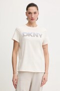 Памучна тениска Dkny дамска в бежово DP6T1557