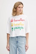 United Colors of Benetton t-shirt bawełniany x Stranger Things damski kolor biały 3BL0D10BC