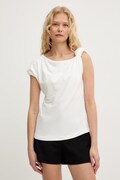 Pinko t-shirt damski bawełniany z elastanem beżowy 106373 A35D