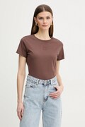 Pinko t-shirt bawełniany damski kolor brązowy 100355 A339
